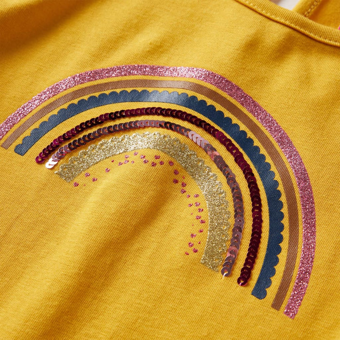 Tricou pentru copii cu mâneci lungi, ocru, 128 - WALTI WALTI