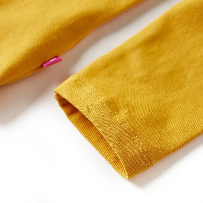 Tricou pentru copii cu mâneci lungi, ocru, 128 - WALTI WALTI
