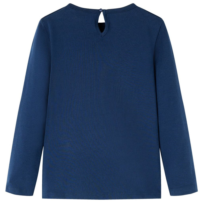 Tricou pentru copii cu mâneci lungi, bleumarin, 104 WALTI