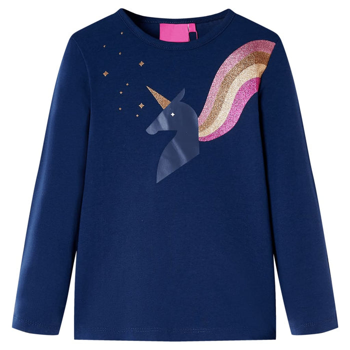 Tricou pentru copii cu mâneci lungi, bleumarin, 140 WALTI