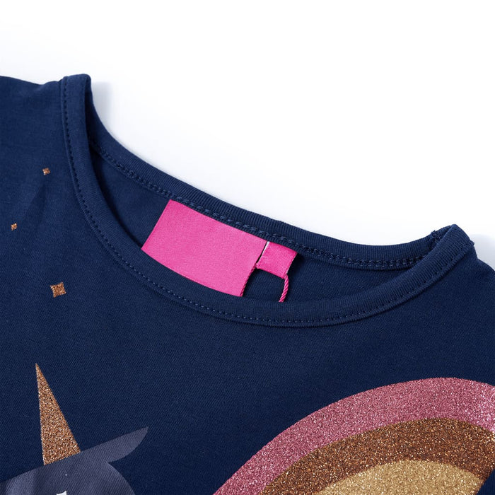 Tricou pentru copii cu mâneci lungi, bleumarin, 140 WALTI