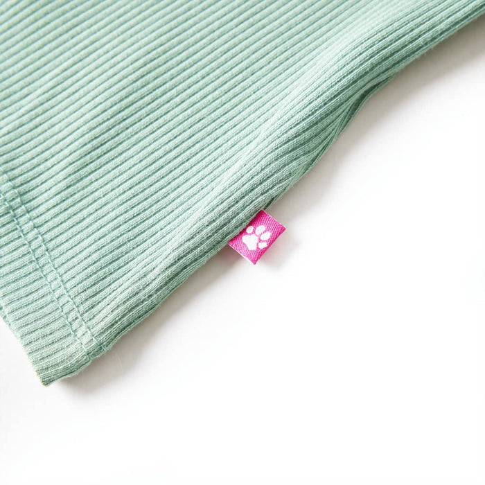 Tricou de copii cu mâneci lungi, guler tunică, verde mentă închis, 92 WALTI