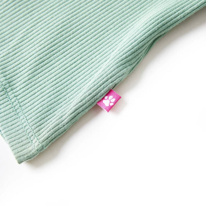 Tricou de copii cu mâneci lungi, guler tunică, verde mentă închis, 128 WALTI