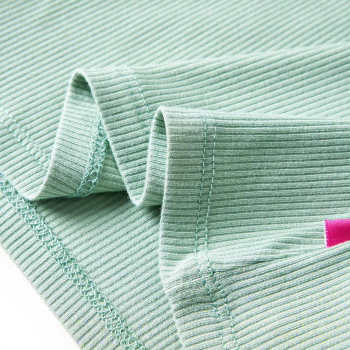 Tricou de copii cu mâneci lungi, guler tunică, verde mentă închis, 128 WALTI