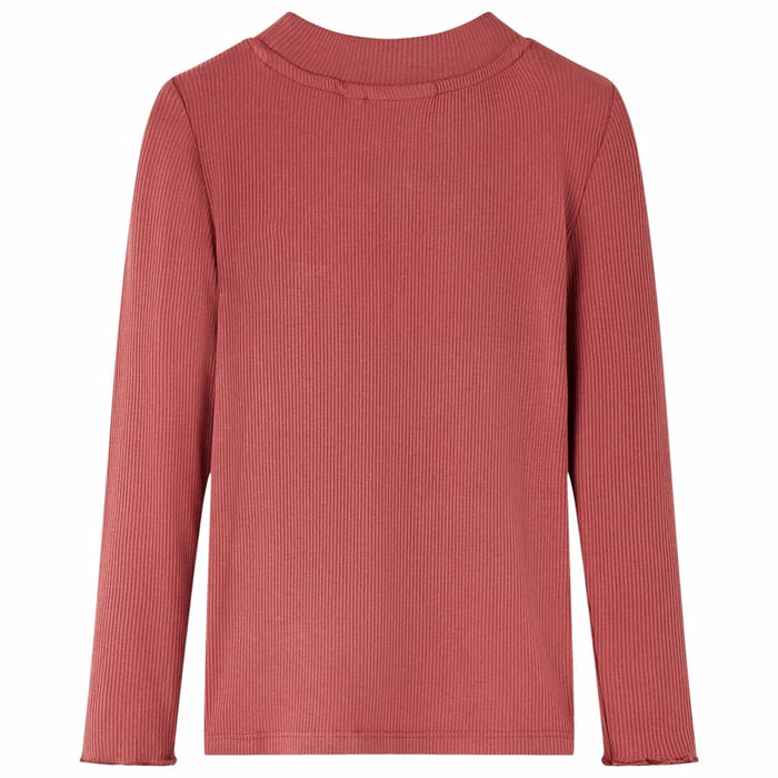 Tricou de copii cu mâneci lungi, guler tunică, roșu ars, 104 WALTI