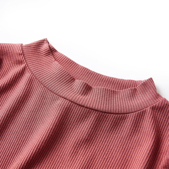 Tricou de copii cu mâneci lungi, guler tunică, roșu ars, 116 WALTI
