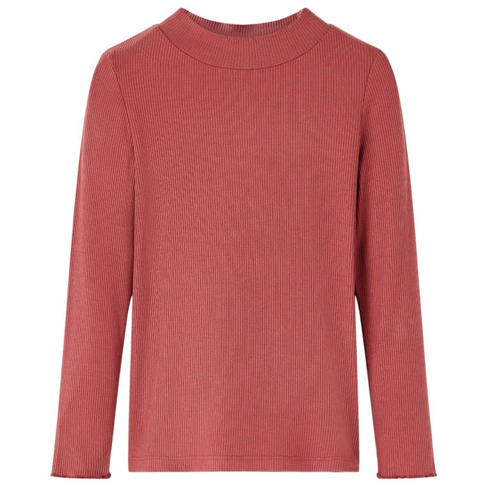 Tricou de copii cu mâneci lungi, guler tunică, roșu ars, 128 - WALTI WALTI