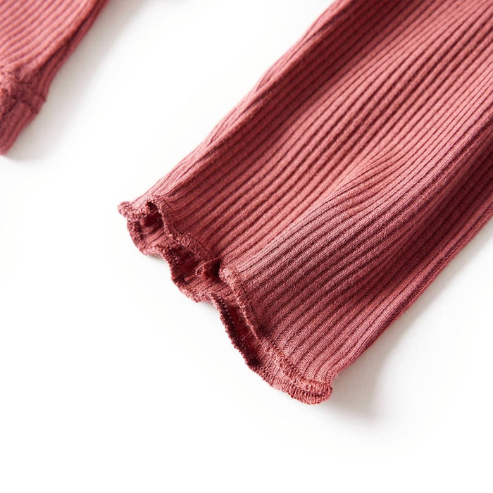 Tricou de copii cu mâneci lungi, guler tunică, roșu ars, 128 - WALTI WALTI