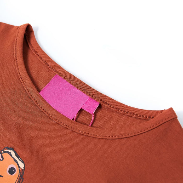 Tricou pentru copii cu mâneci lungi, coniac, 128 - WALTI WALTI
