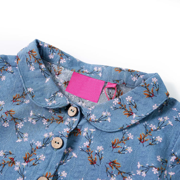 Rochie pentru copii cu mâneci lungi, albastru petrol, 128 - WALTI WALTI