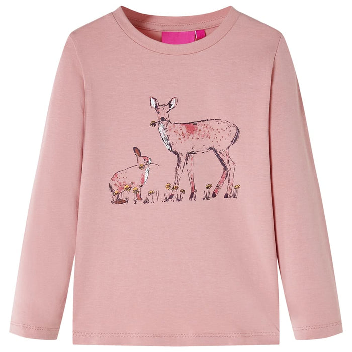 Tricou de copii cu mâneci lungi, roz, 128 WALTI