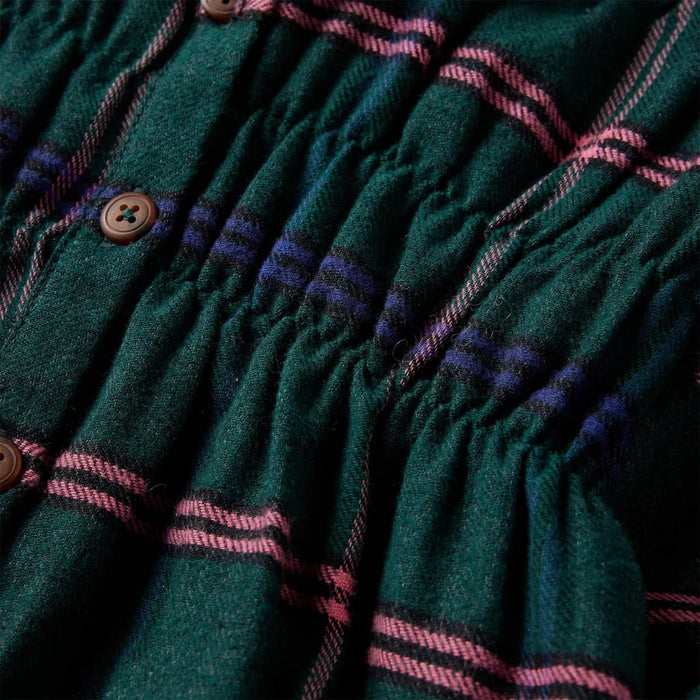 Rochie pentru copii cu mâneci lungi și volane, verde închis, 104 - WALTI WALTI