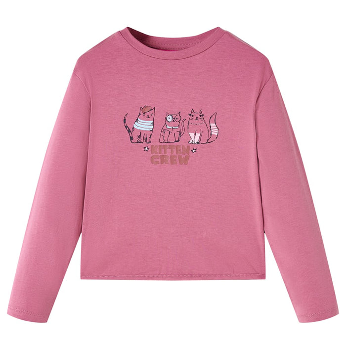 Tricou pentru copii cu mâneci lungi, zmeuriu, 104 - WALTI WALTI