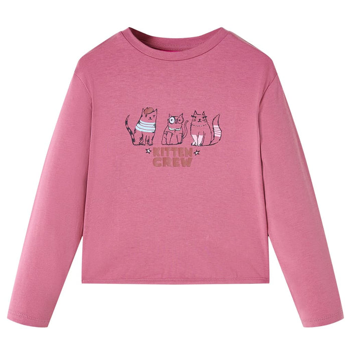 Tricou pentru copii cu mâneci lungi, zmeuriu, 128 WALTI