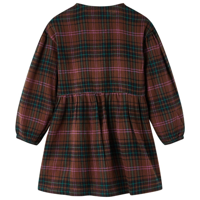 Rochie pentru copii cu mâneci lungi, coniac, 128 - WALTI WALTI