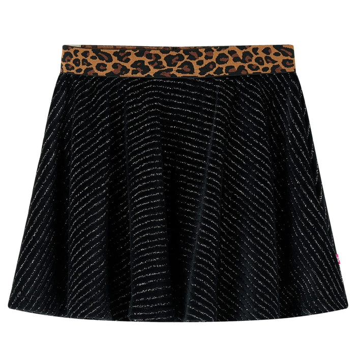 Fusta de copii cu talie tip leopard, negru, 128 WALTI