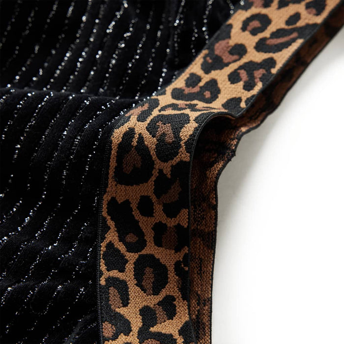Fusta de copii cu talie tip leopard, negru, 128 WALTI