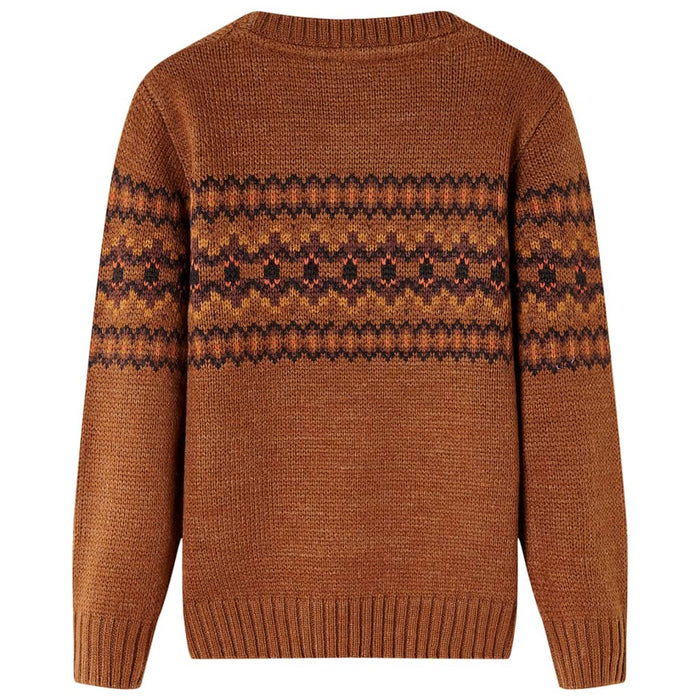 Pulover pentru copii tricotat, coniac, 128 WALTI