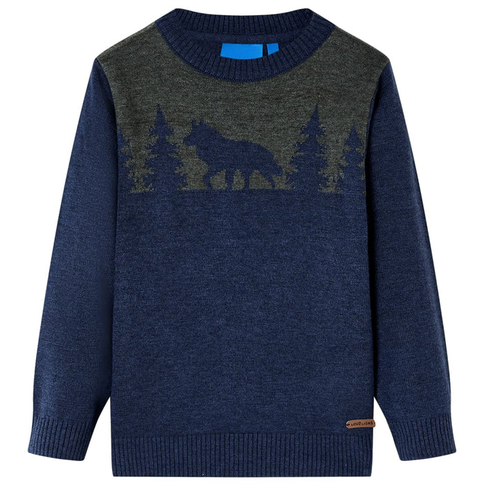 Pulover pentru copii tricotat, bleumarin, 104 - WALTI WALTI