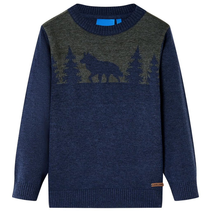 Pulover pentru copii tricotat, bleumarin, 140 WALTI