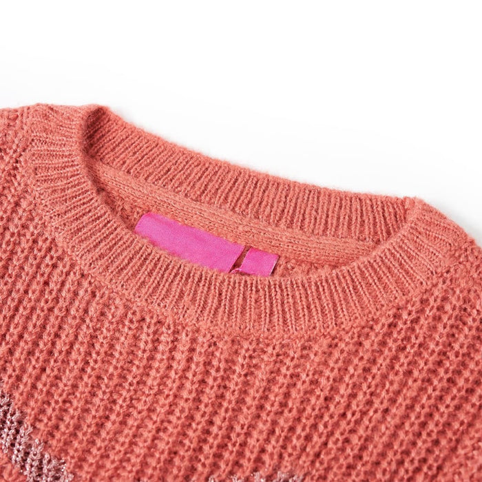 Pulover pentru copii tricotat, roz mediu, 128 WALTI