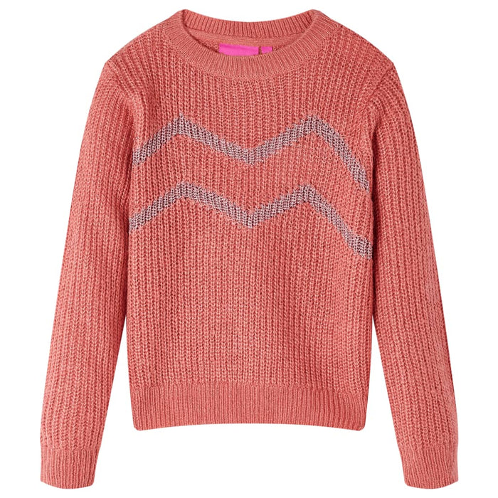 Pulover pentru copii tricotat, roz mediu, 140 WALTI