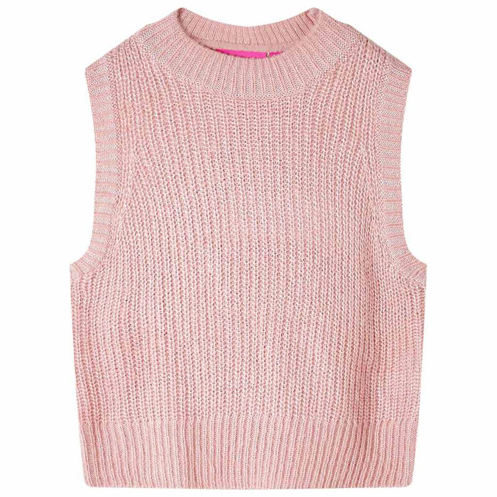 Vestă pulover pentru copii tricotată, roz deschis, 140 WALTI