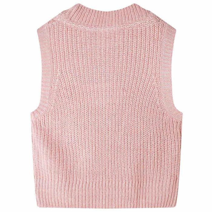 Vestă pulover pentru copii tricotată, roz deschis, 140 WALTI