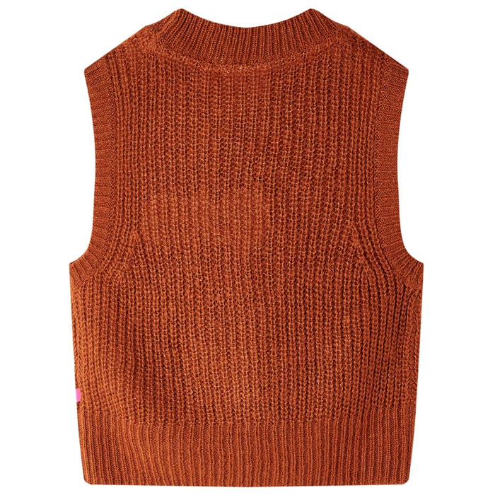 Vestă pulover pentru copii tricotată, coniac, 92 WALTI