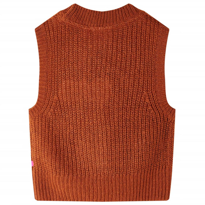 Vestă pulover pentru copii tricotată, coniac, 140 WALTI