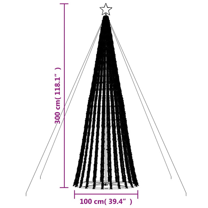 Con de lumină brad de Crăciun, 688 LED-uri alb rece, 300 cm - WALTI WALTI