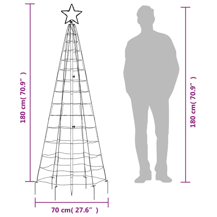 Con de lumină brad de Crăciun cu 220 LED-uri, alb cald, 180 cm - WALTI WALTI