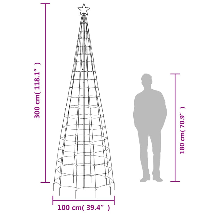 Lumină brad de Crăciun cu țăruși, 570 LED-uri, alb cald, 300 cm - WALTI WALTI