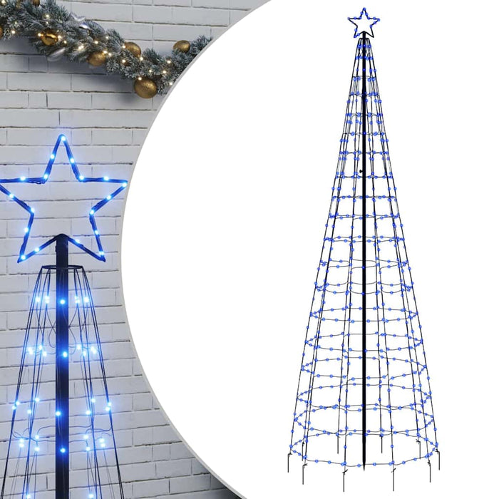 Pom de Crăciun LED cu țepi 570 LED-uri Albastru 300 cm WALTI