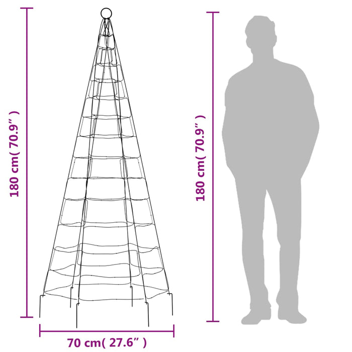 Lumină brad de Crăciun pe catarg, 200 LED-uri, alb cald, 180 cm - WALTI WALTI