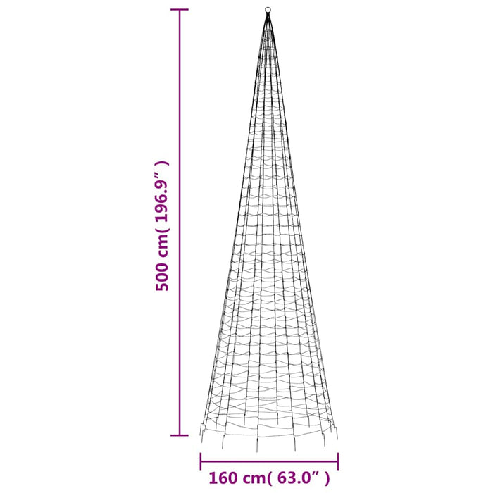 Pom de Crăciun LED 1534 LED-uri colorate 500 cm WALTI