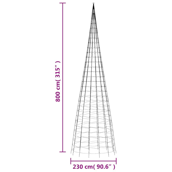 Pom de Crăciun LED 3000 LED-uri Alb Cald 800 cm WALTI
