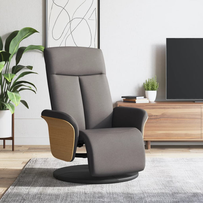 Fotoliu rabatabil cu suport de picioare, gri taupe, textil - WALTI WALTI