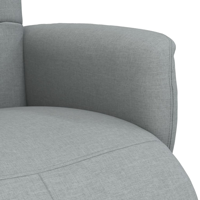 Fotoliu rabatabil cu suport de picioare, gri deschis, textil - WALTI WALTI