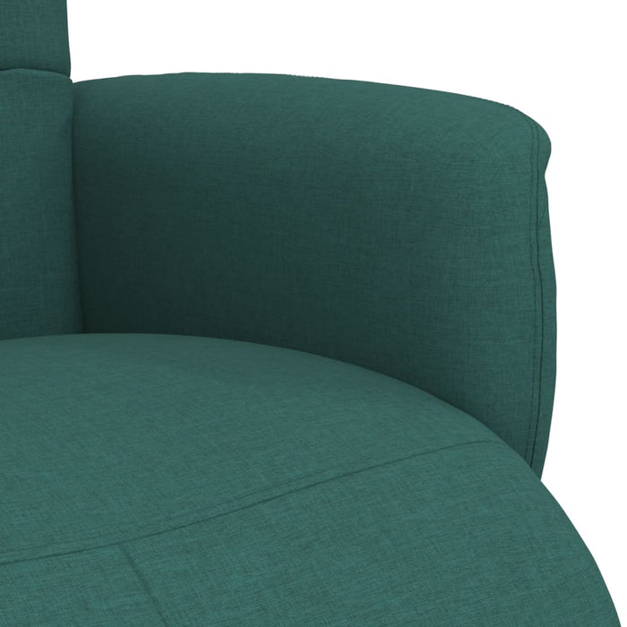 Fotoliu rabatabil cu suport de picioare, verde închis, textil - WALTI WALTI