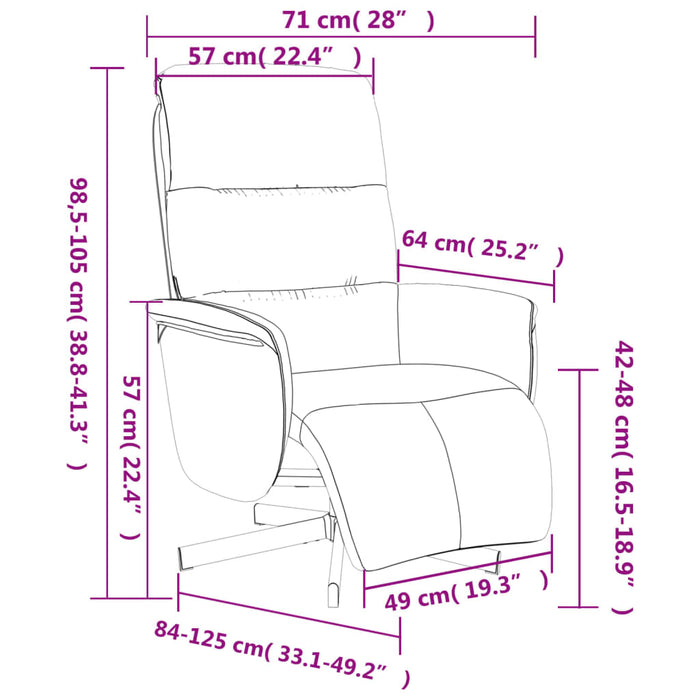 Fotoliu rabatabil cu suport de picioare, gri taupe, textil - WALTI WALTI