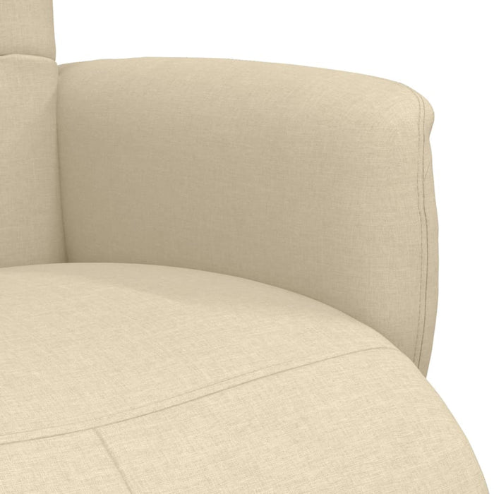 Scaun rabatabil cu suport pentru picioare crem material textil - WALTI WALTI