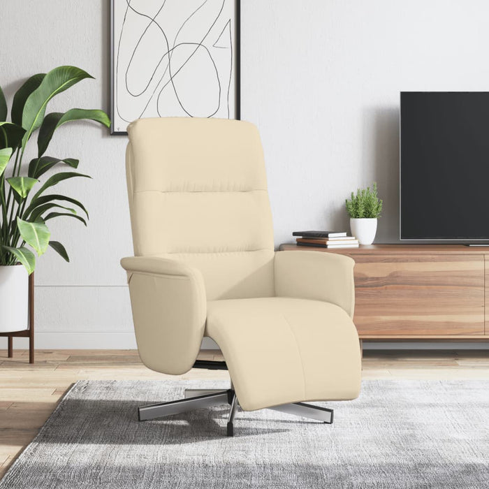 Scaun rabatabil cu suport pentru picioare crem material textil - WALTI WALTI