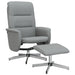 Scaun de relaxare cu taburet, gri deschis, textil - WALTI WALTI