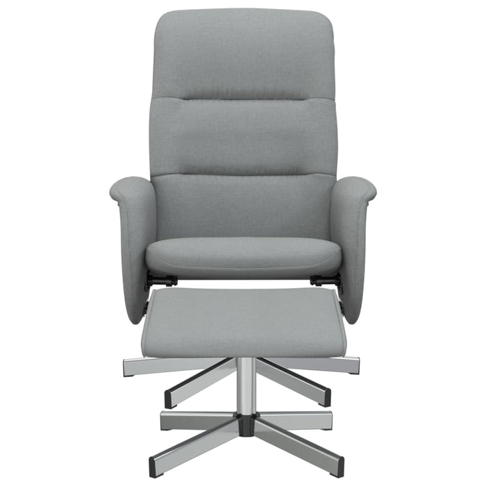 Scaun de relaxare cu taburet, gri deschis, textil - WALTI WALTI