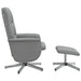 Scaun de relaxare cu taburet, gri deschis, textil - WALTI WALTI