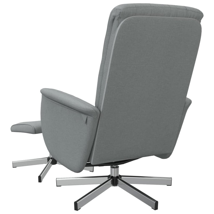 Scaun de relaxare cu taburet, gri deschis, textil - WALTI WALTI