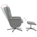 Scaun de relaxare cu taburet, gri deschis, textil - WALTI WALTI