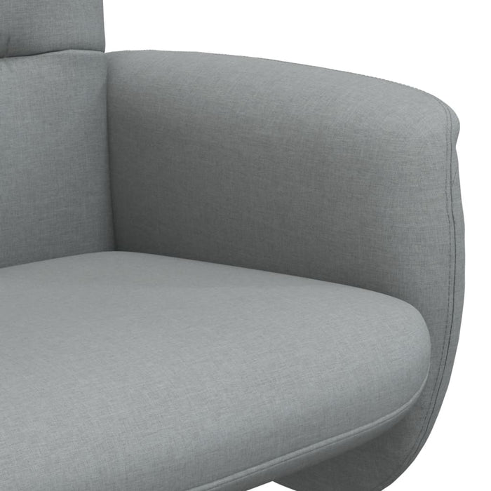 Scaun de relaxare cu taburet, gri deschis, textil - WALTI WALTI