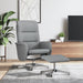 Scaun de relaxare cu taburet, gri deschis, textil - WALTI WALTI